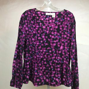 DKNY Jeans cold shoulder purple top